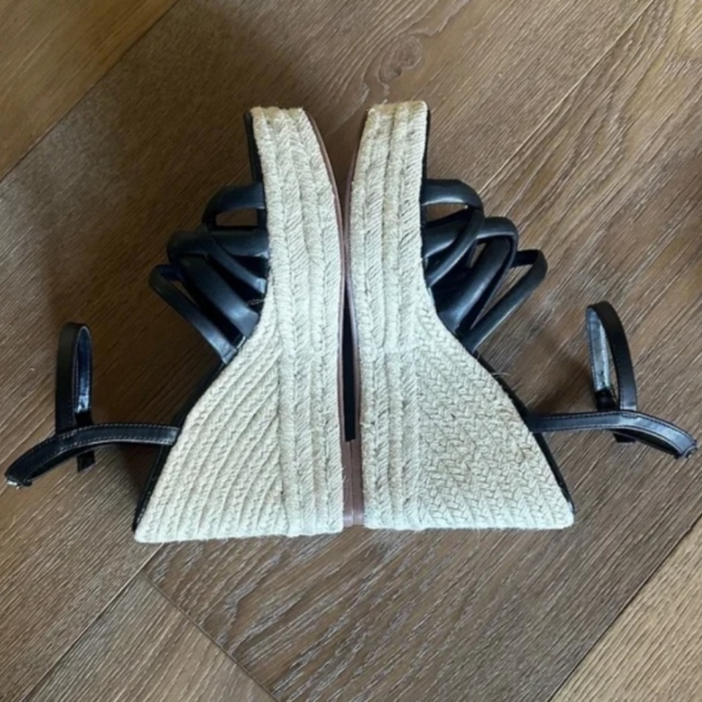 Circus NY by Sam Edelman Irene Espadrille Platform Wedge Sandal | Black | Size 9 - Picture 10 of 12